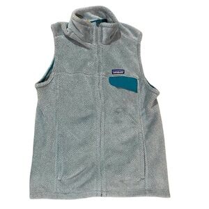 Patagonia Tailored Grey Nickel XDye Elwha Blue Re-Tool Fleece Vest 25445 XL NEW
